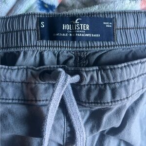 Hollister Charcoal Blue Drawstring Wide Leg Pants
